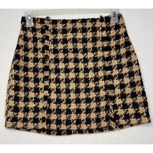 House Of Harlow 1960 WOMEN MINI SKORT  TWEED Houndstooth SIZE Small